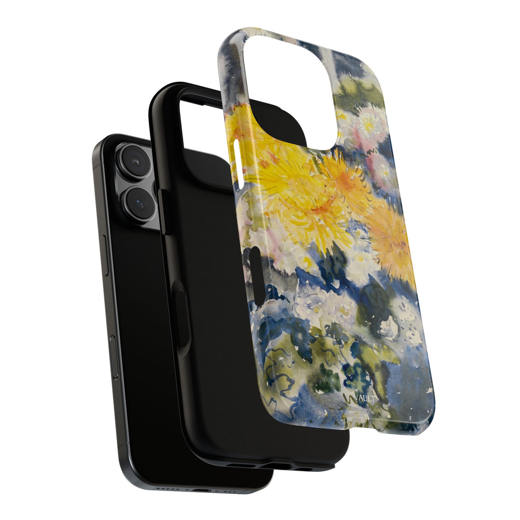 Floral Watercolor Phone Case – Yellow Chrysanthemums Design