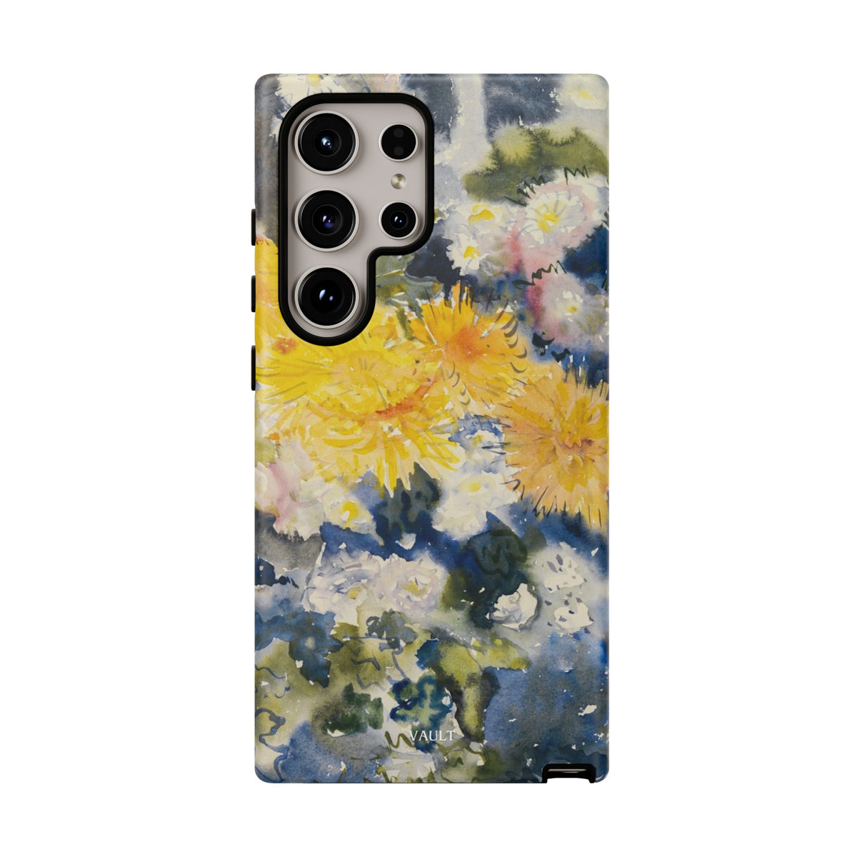 Floral Watercolor Phone Case – Yellow Chrysanthemums Design