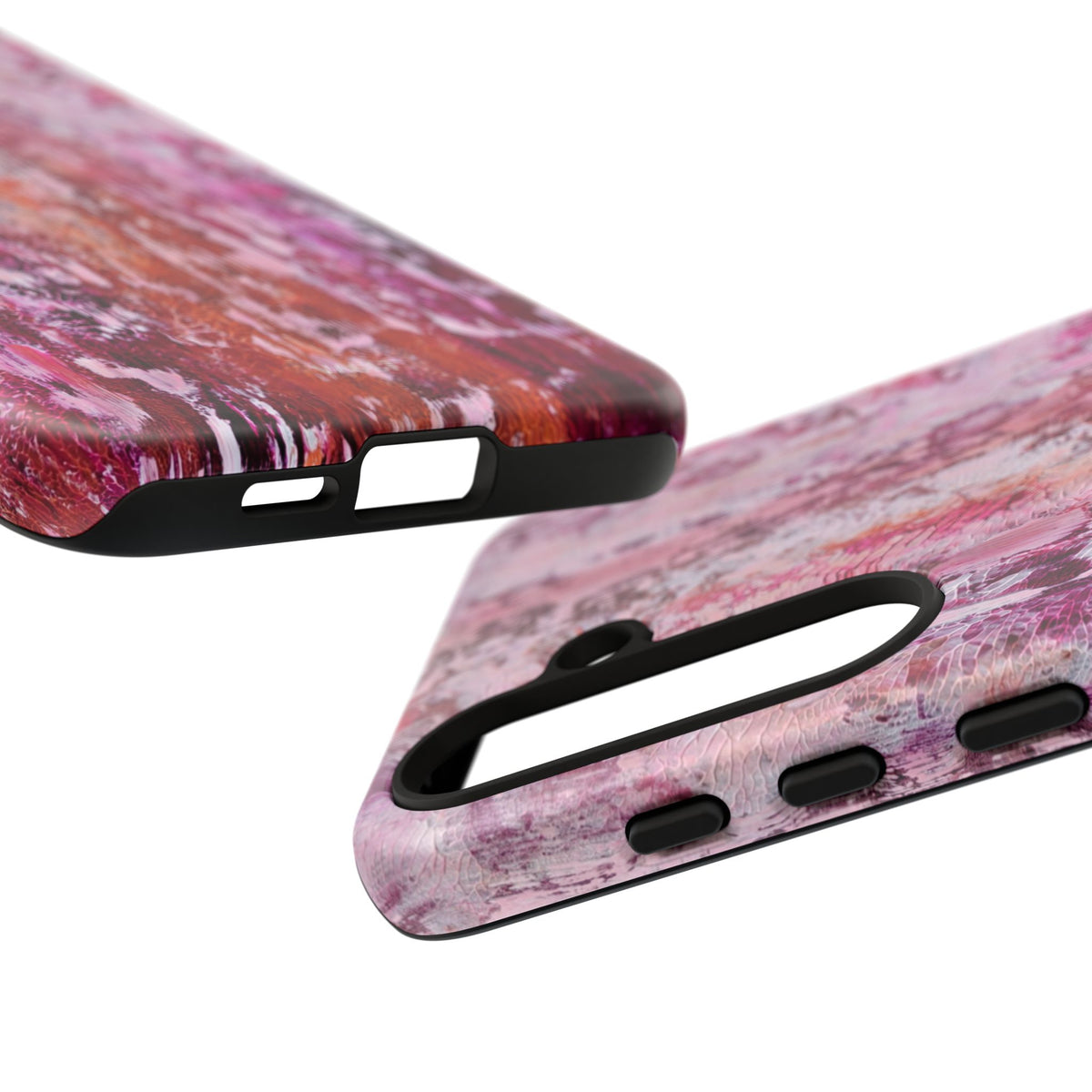 Pink Abstract Art Tough Phone Case — Protective Artistic Phone Cover