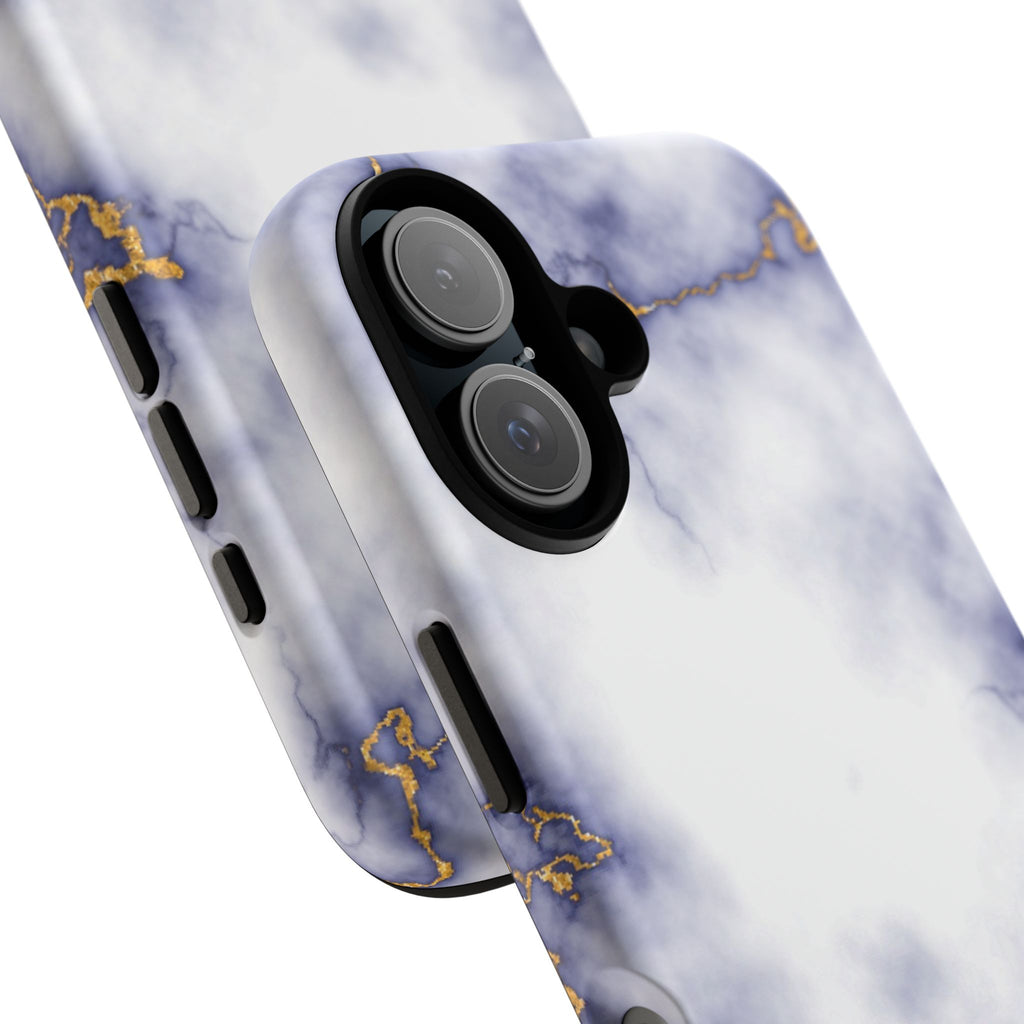 Purple Marble Tough Phone Case with Gold Veins