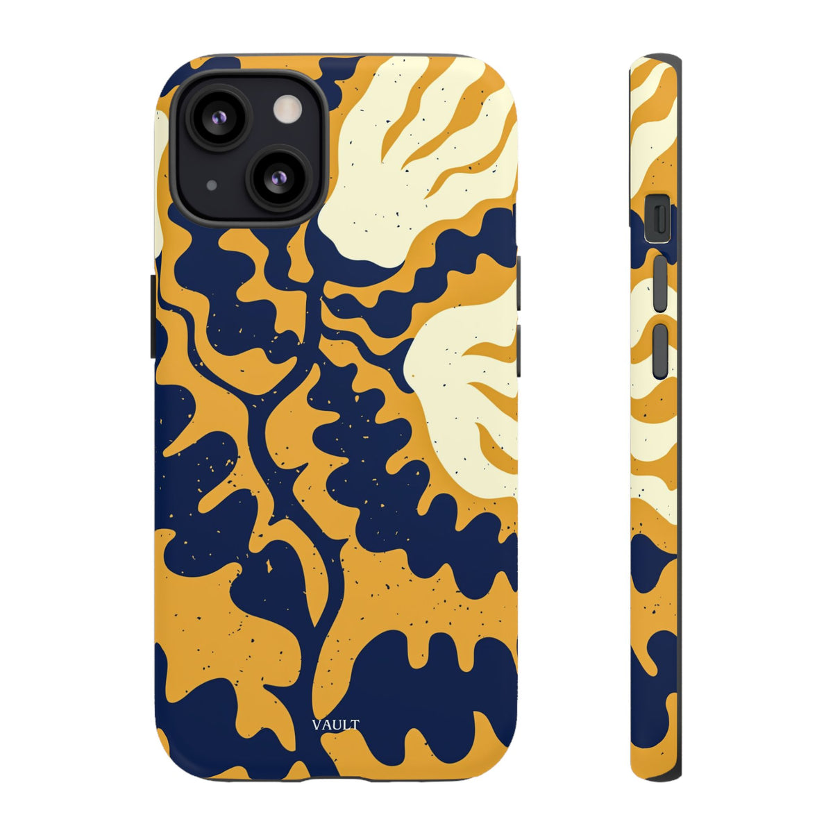 Bold Abstract Floral Phone Case (Navy & Mustard)