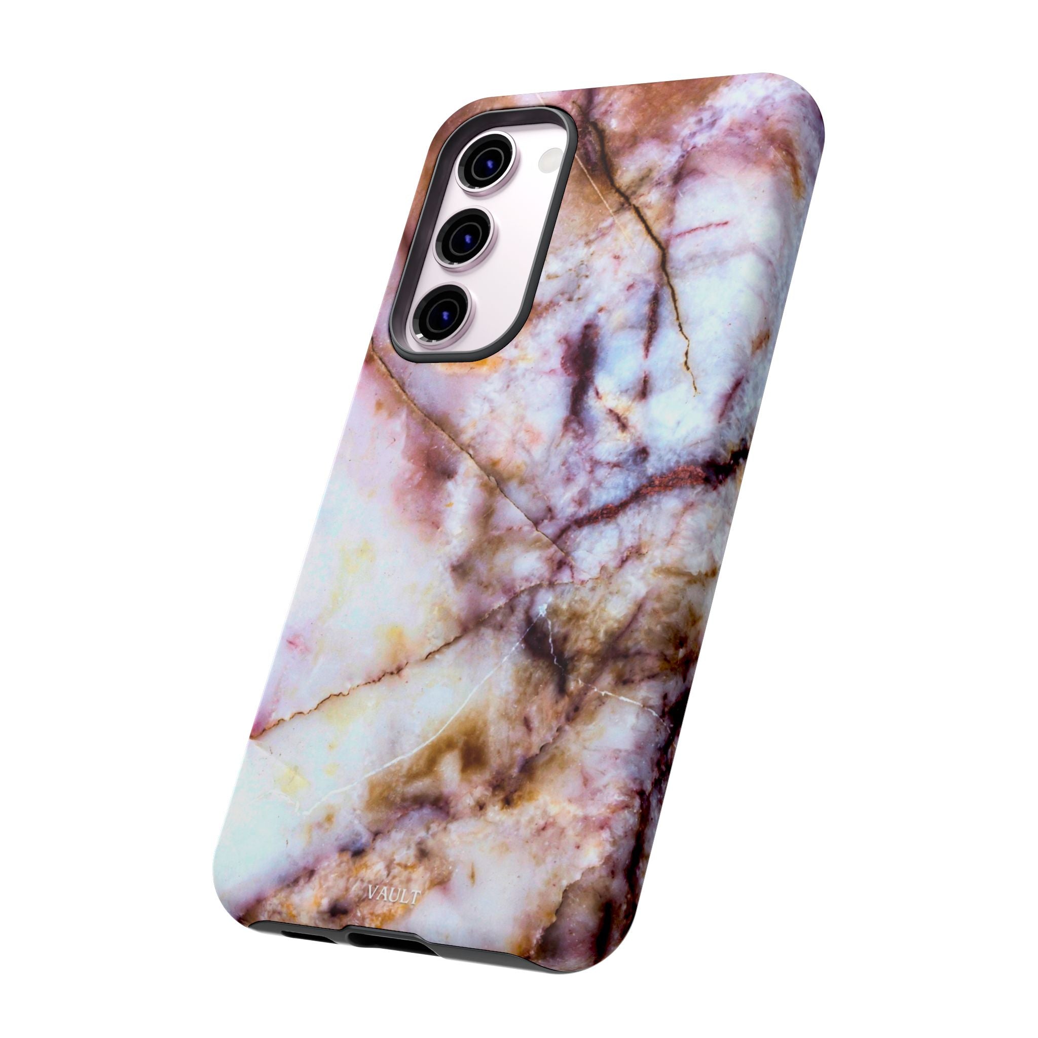 Marble Vein Tough Phone Case — Pink Quartz Protective Cover