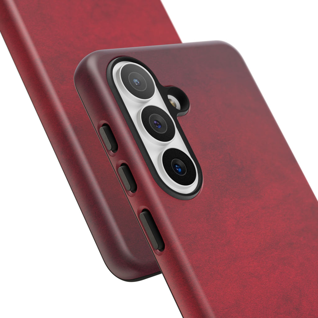 Red Leather Texture Phone Case Impact-Resistant Case
