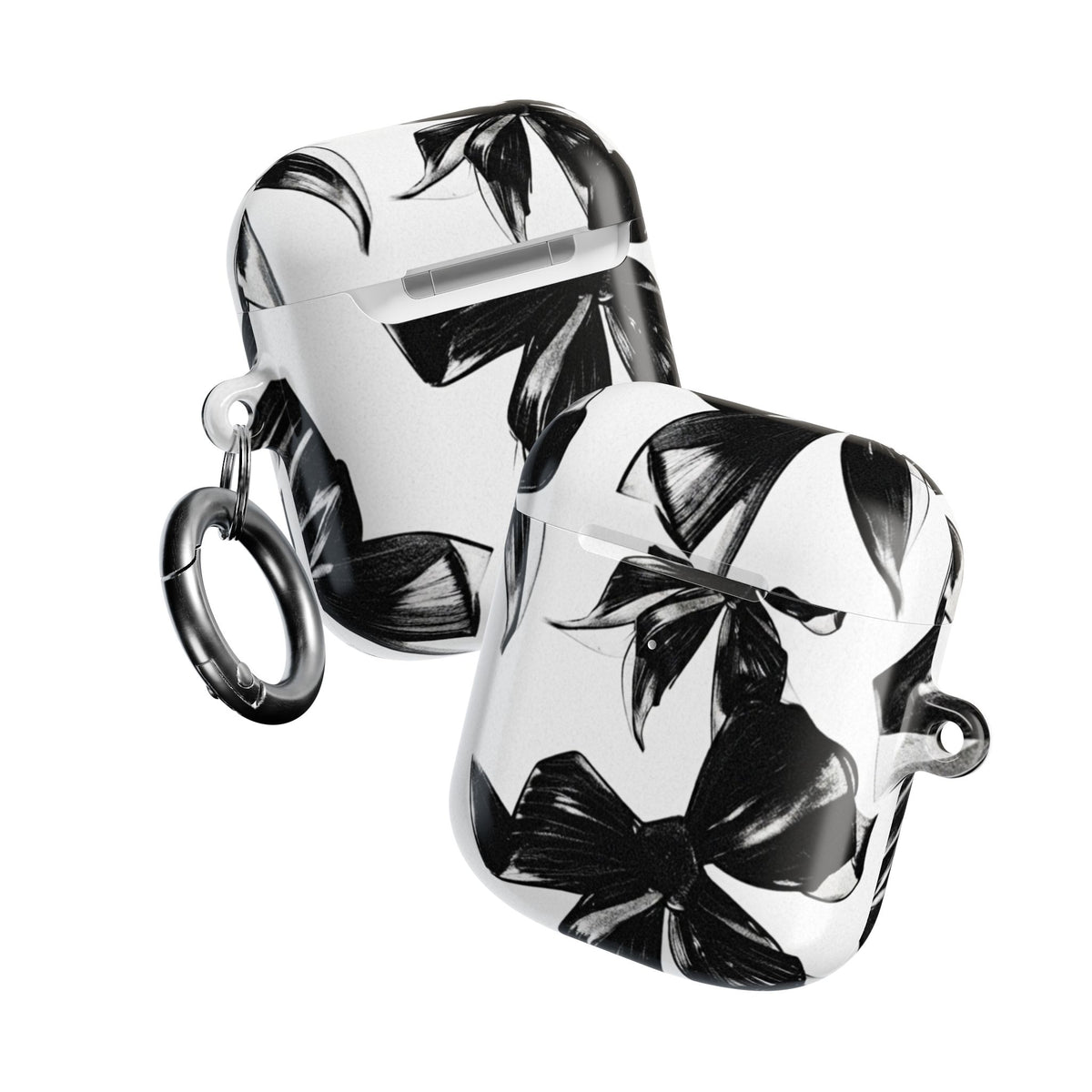 Floral Noir AirPod Case — Black & White Botanical Protective Cover