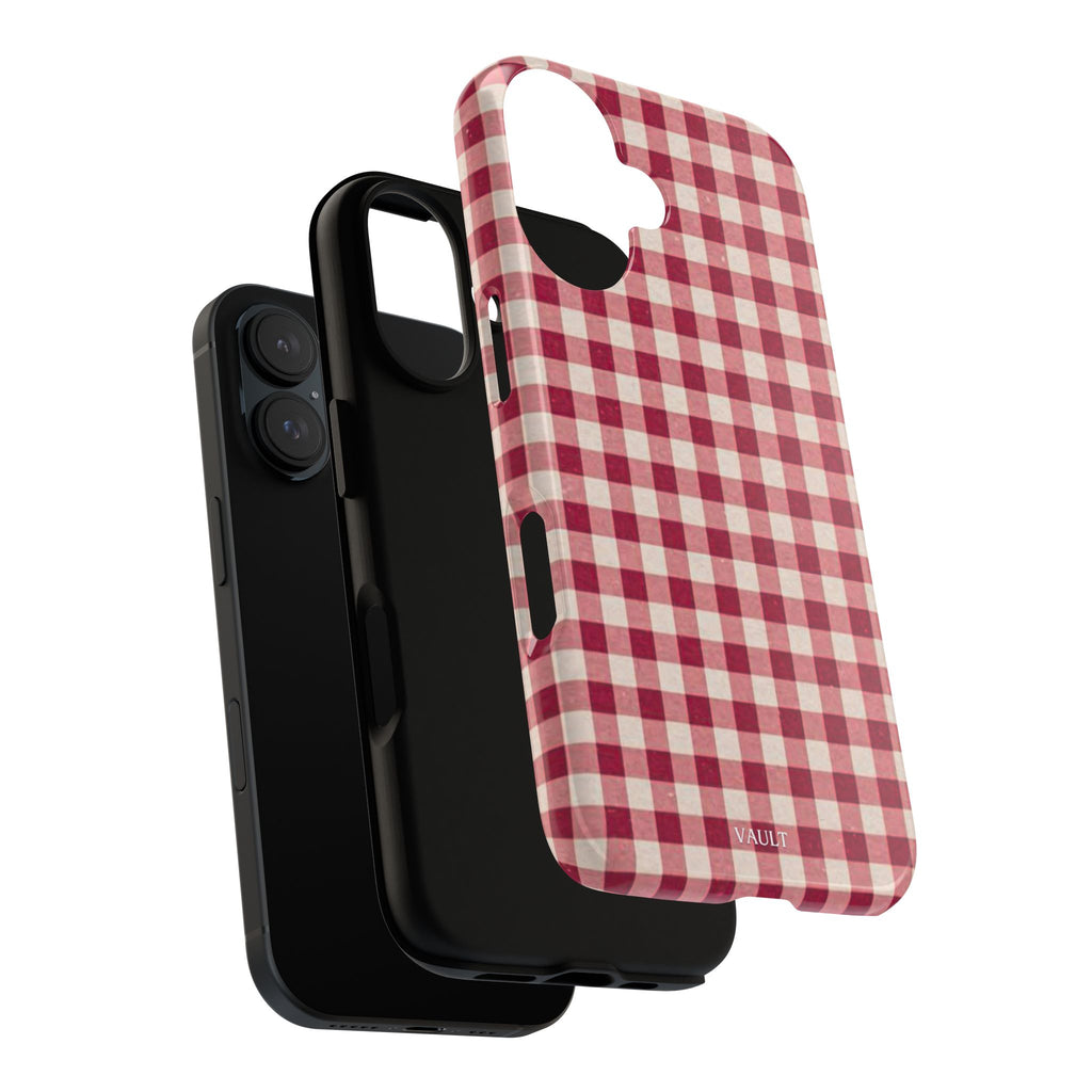 Gingham Phone Case — Red Plaid Tough Case