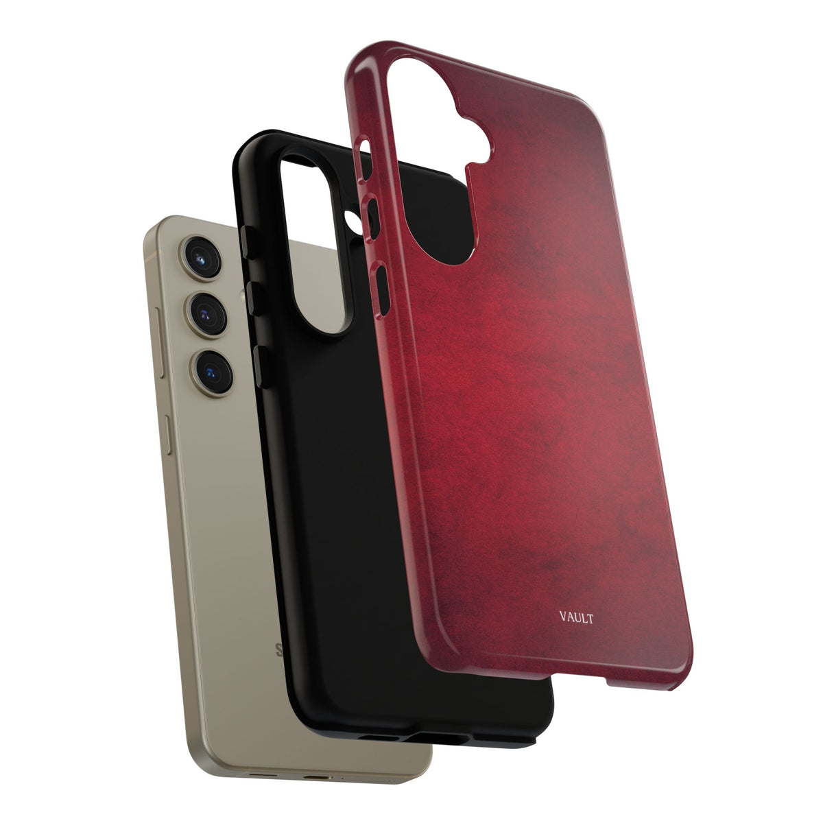 Red Leather Texture Phone Case Impact-Resistant Case