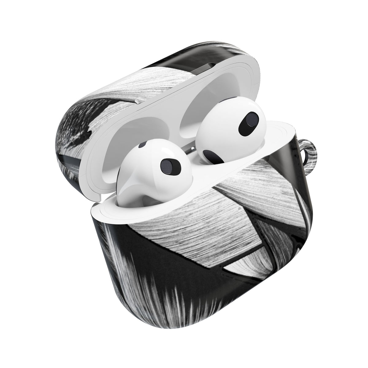 AirPod Case — Monochrome Tropical Leaf Protective Cover
