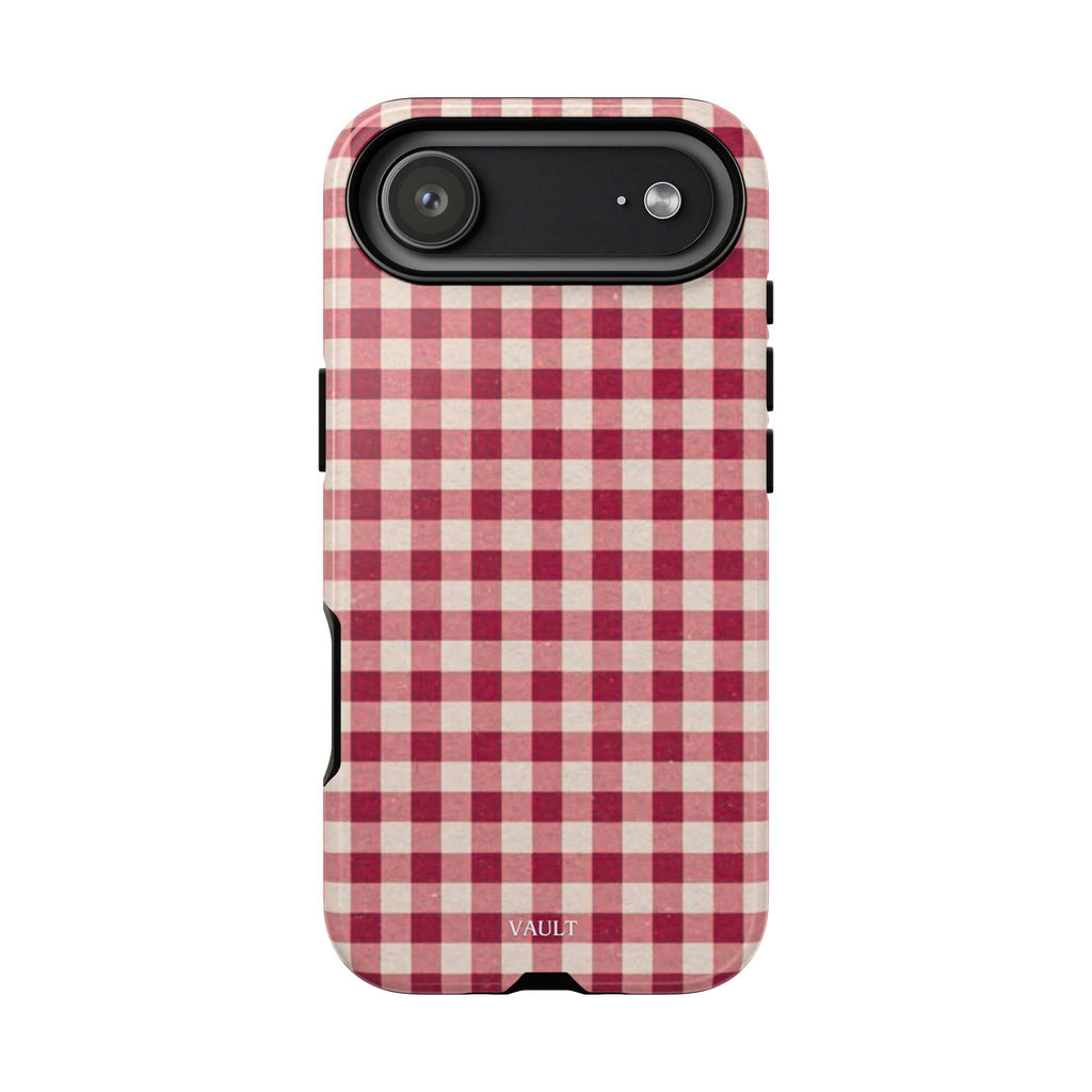 Gingham Phone Case — Red Plaid Tough Case
