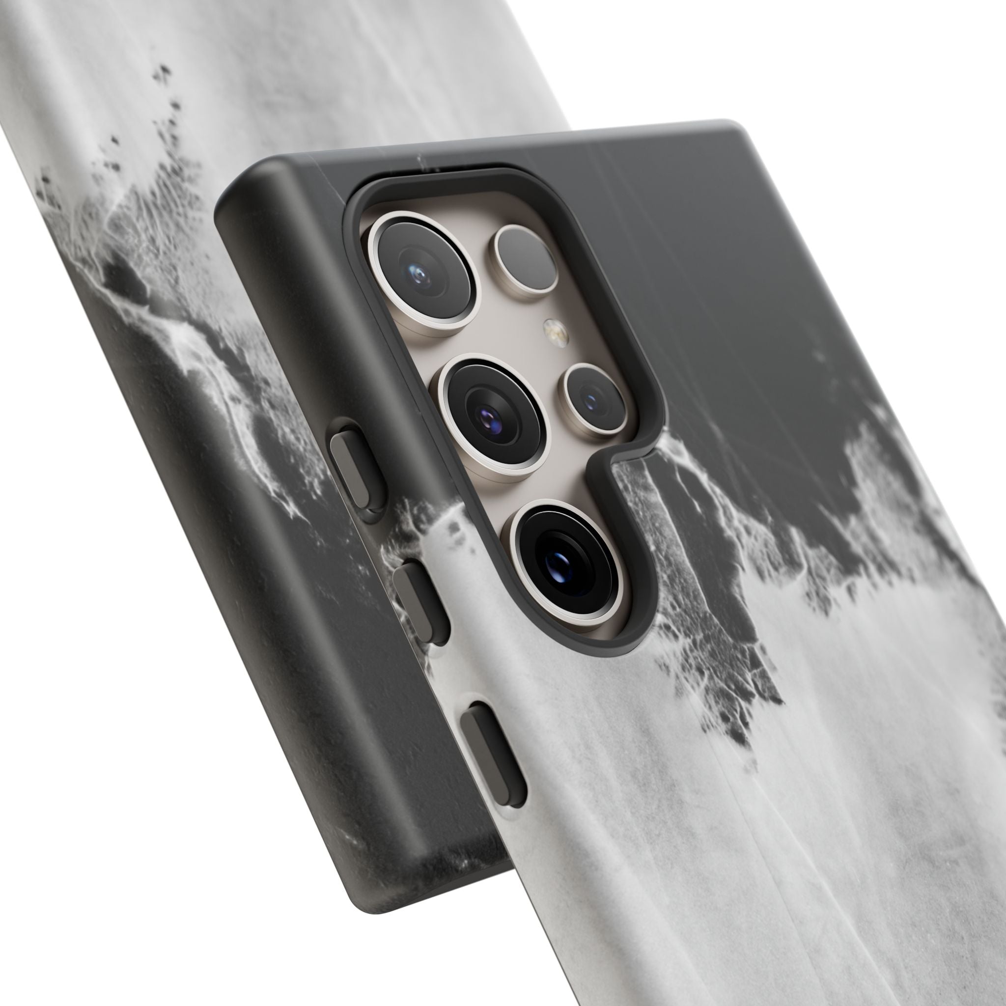 Marble Ink Tough Case — Black & White Abstract Phone Cover