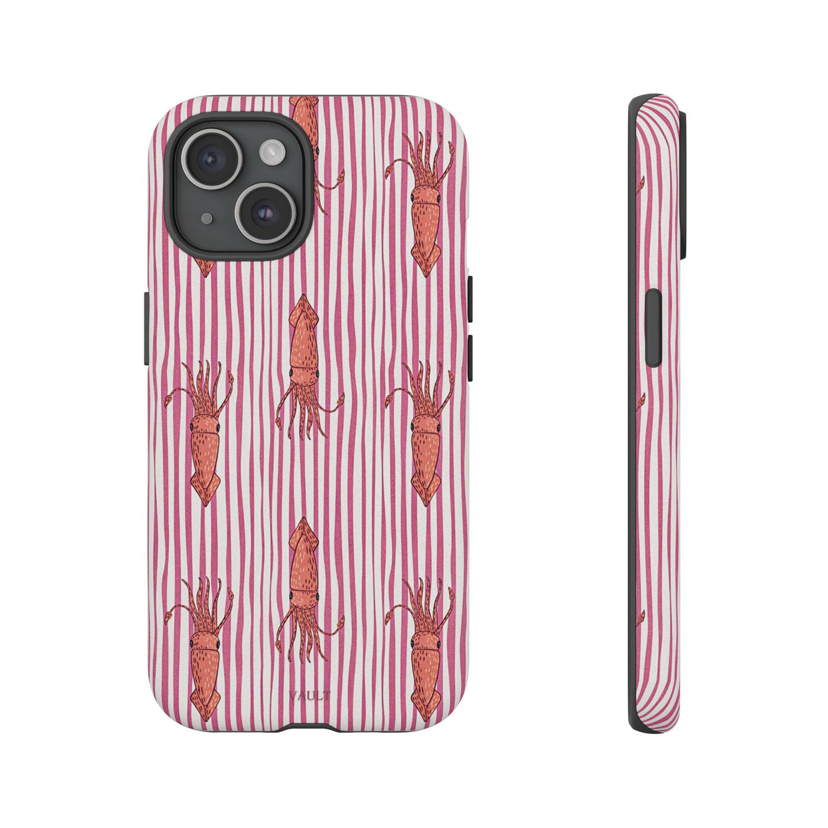 Squid Stripe Phone Case — Pink Nautical Sea Creature Pattern