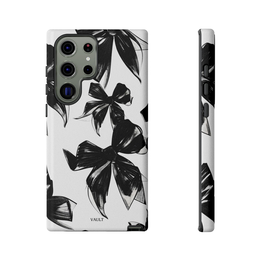 Floral Brushstroke Phone Case — Black & White Botanical Tough Case