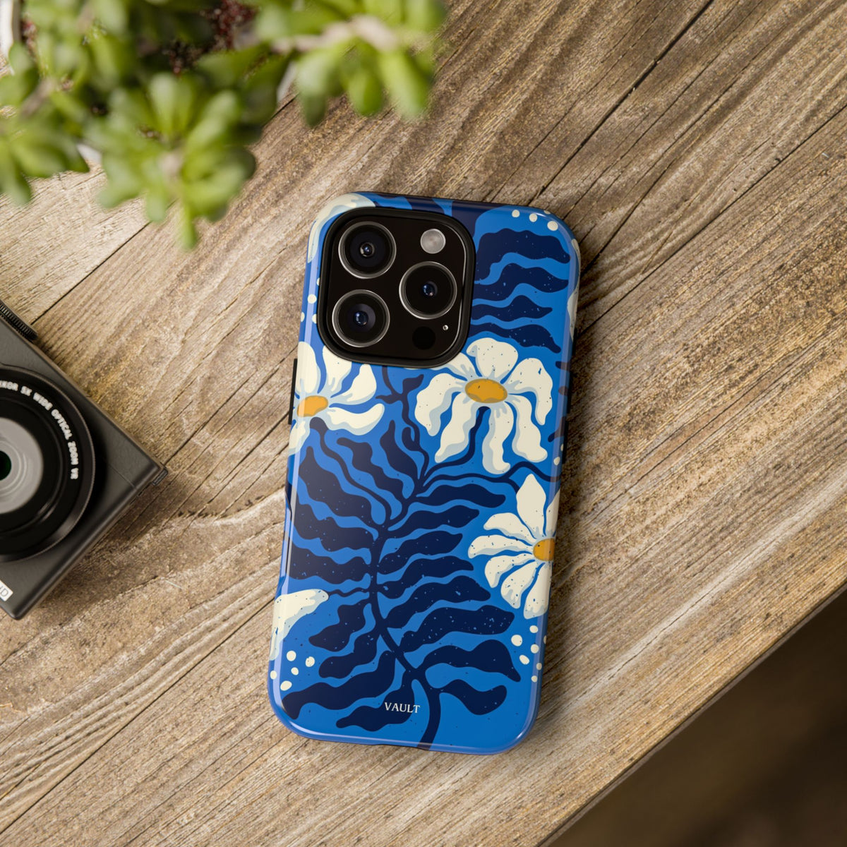 Blue Daisy Tough Phone Case — Floral Protective Phone Cover