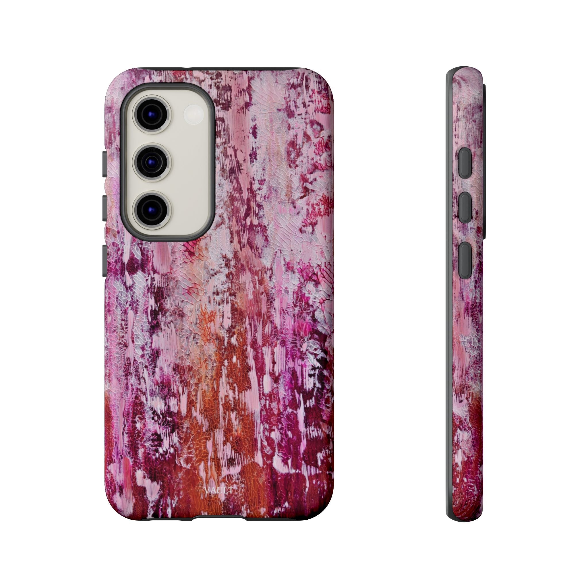 Pink Abstract Art Tough Phone Case — Protective Artistic Phone Cover