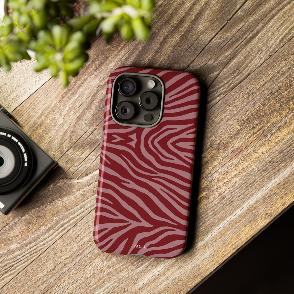 Red Zebra Print Tough Phone Case