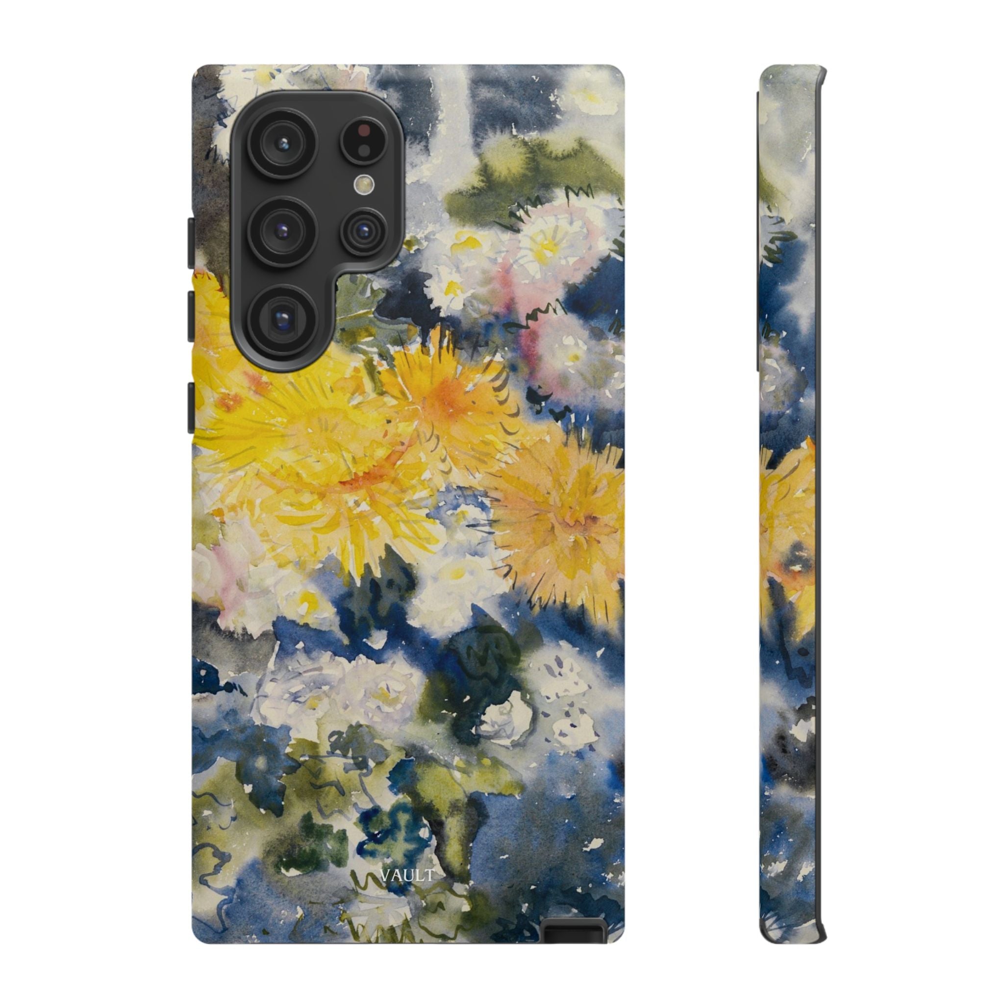 Floral Watercolor Phone Case – Yellow Chrysanthemums Design