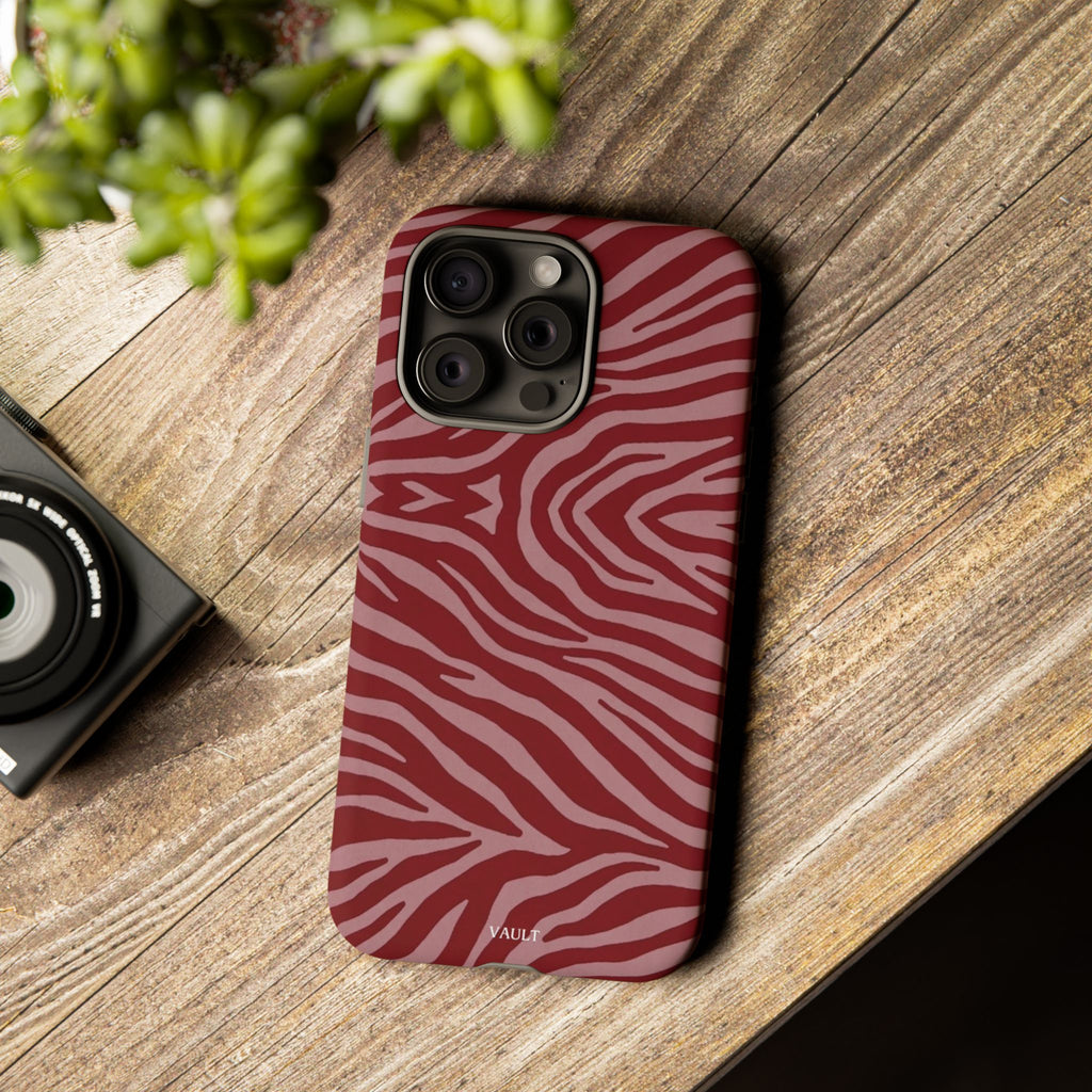 Red Zebra Print Tough Phone Case