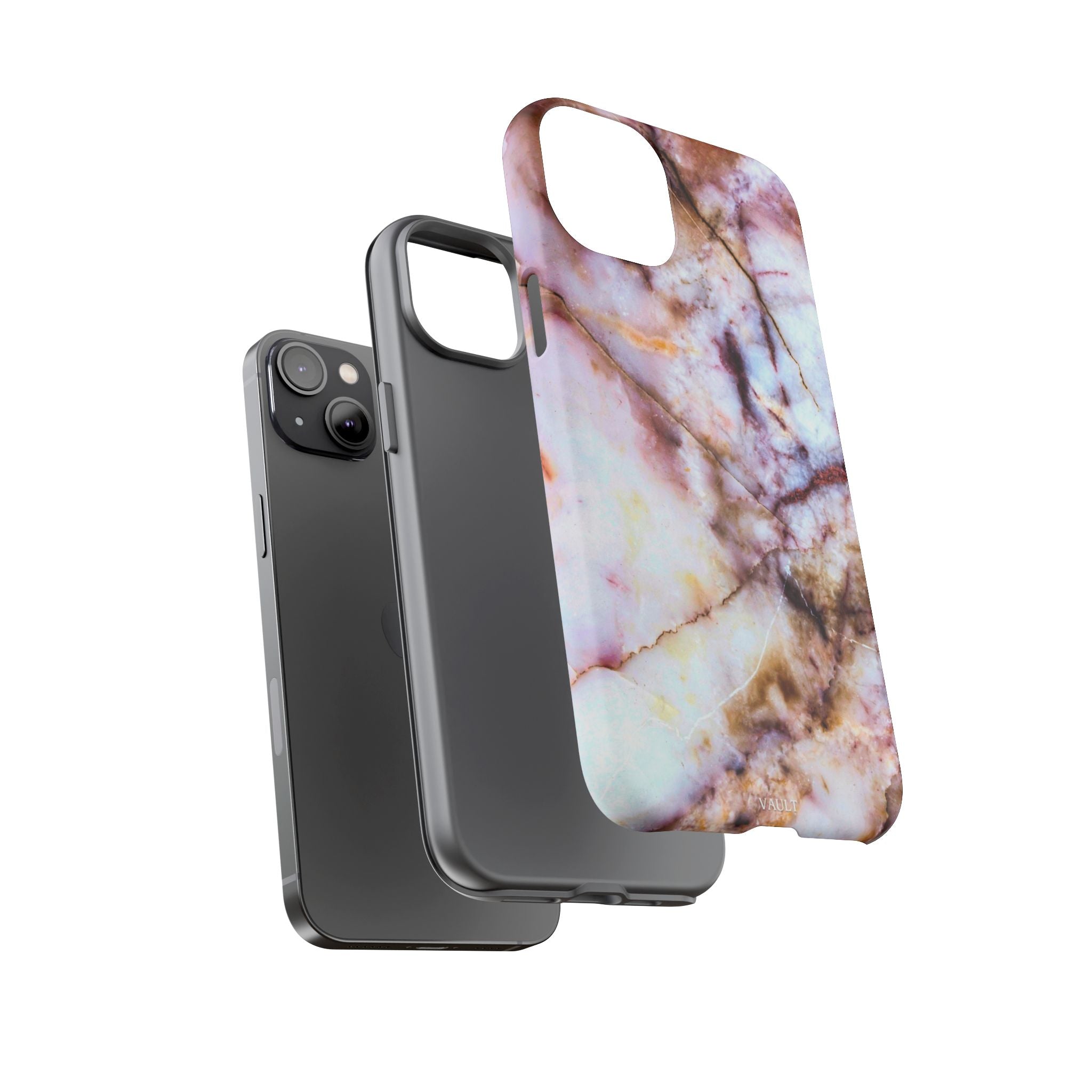 Marble Vein Tough Phone Case — Pink Quartz Protective Cover