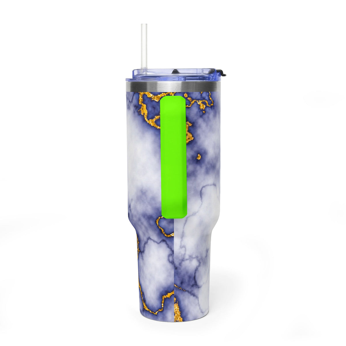 40oz Marble Thermal Tumbler - Blue & Gold Veined Vacuum Cup