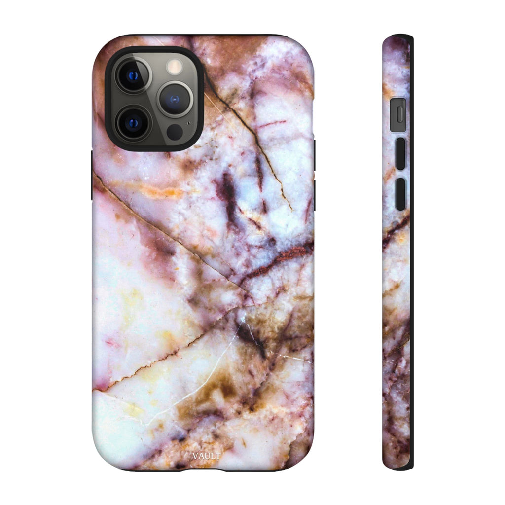 Marble Vein Tough Phone Case — Pink Quartz Protective Cover