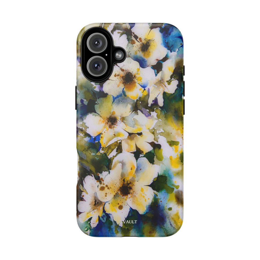 Floral Watercolor Tough Case – Yellow White Blossom Phone Cover