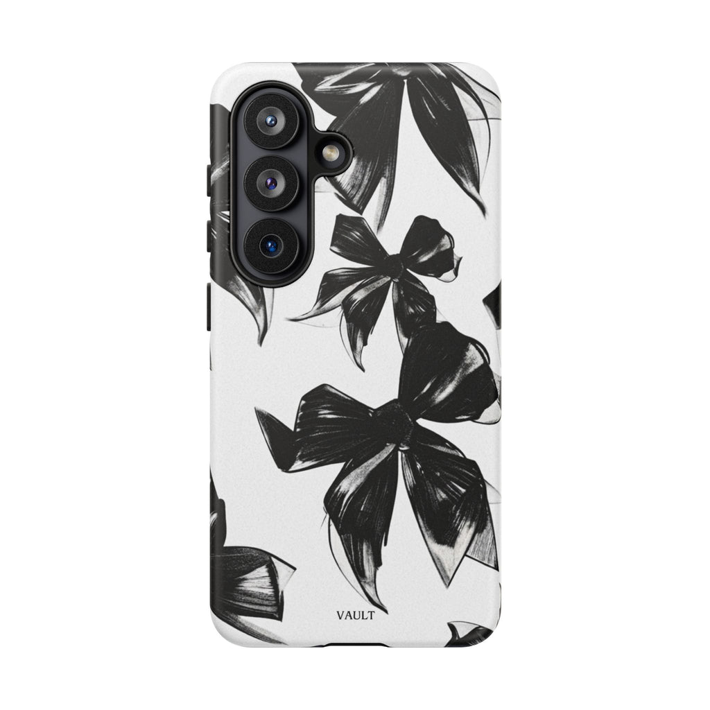 Floral Brushstroke Phone Case — Black & White Botanical Tough Case