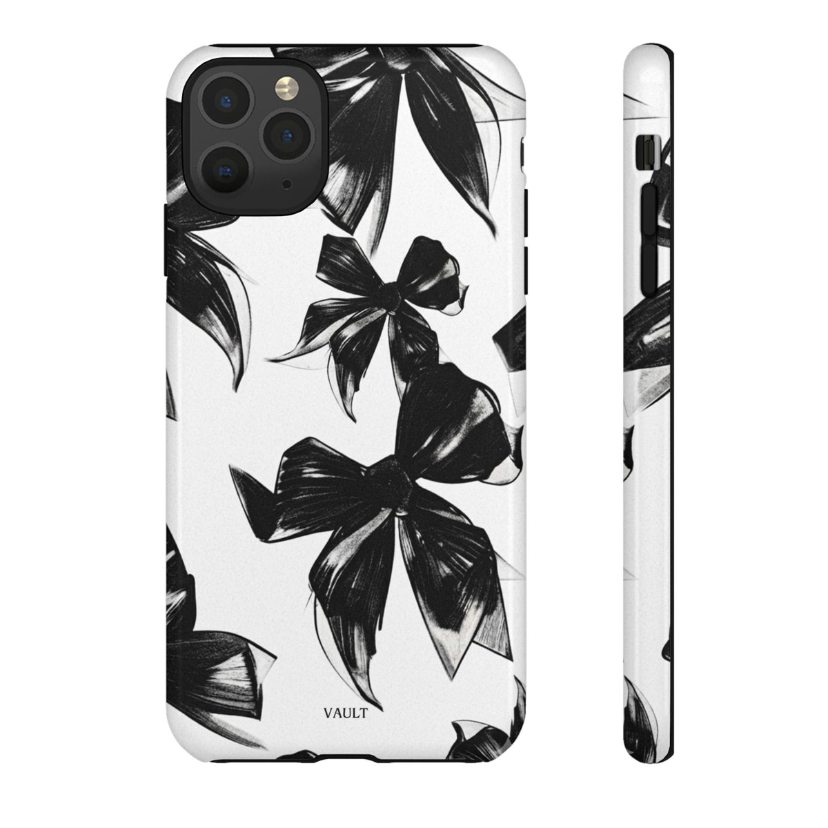 Floral Brushstroke Phone Case — Black & White Botanical Tough Case