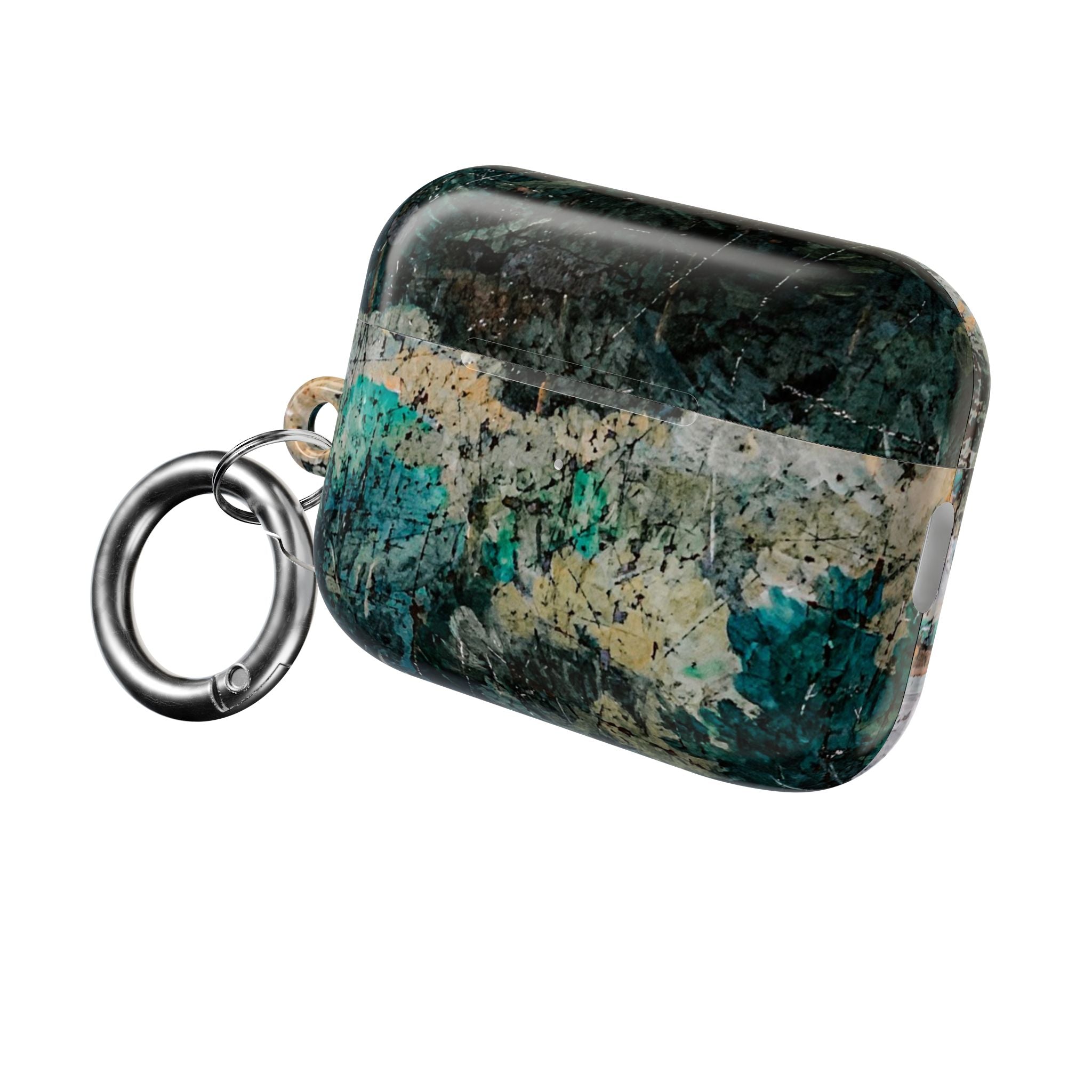 Marbled Forest AirPod Case — Green Teal Abstract Protective Cover