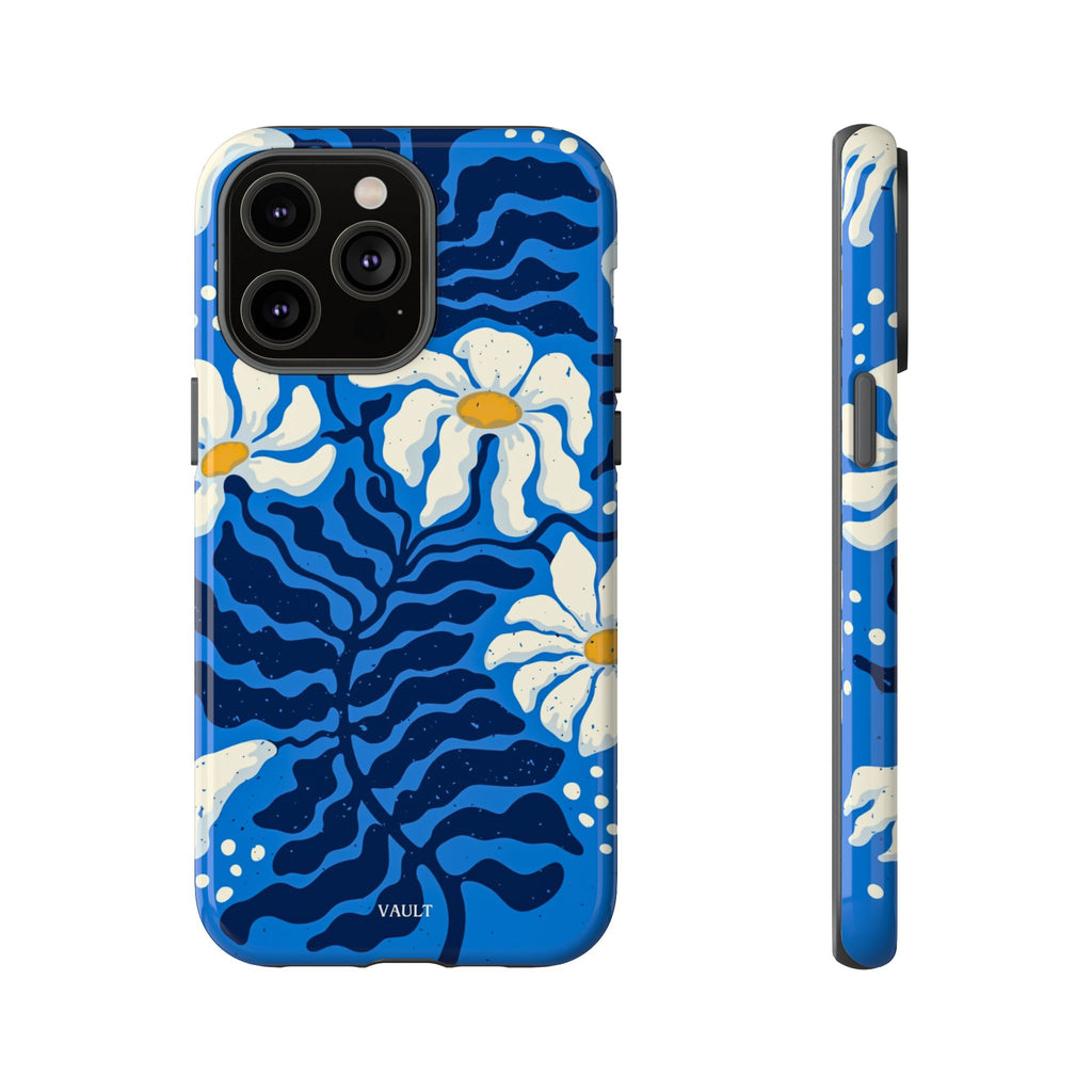 Blue Daisy Tough Phone Case — Floral Protective Phone Cover