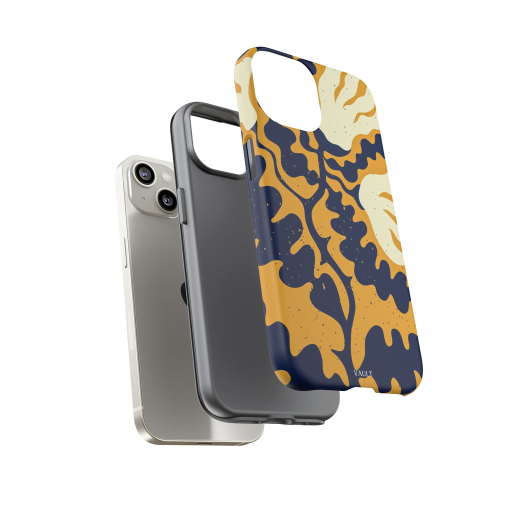 Bold Abstract Floral Phone Case (Navy & Mustard)