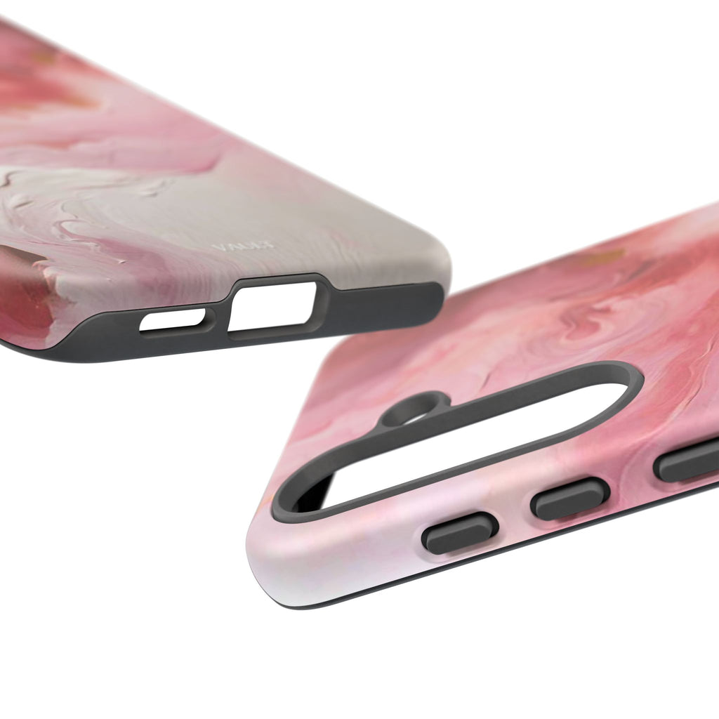 Pink Marble Tough Phone Case — Protective Artistic Phone Cover