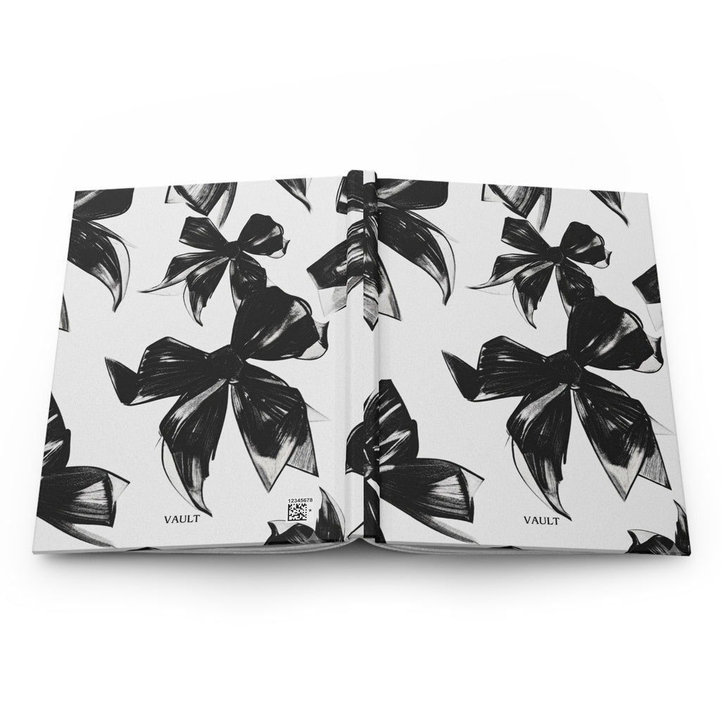 Floral Sketch Hardcover Journal — Black & White Botanical Notebook