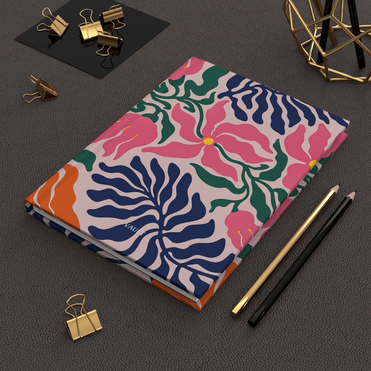 Floral Hardcover Journal — Colorful Abstract Blooms Notebook