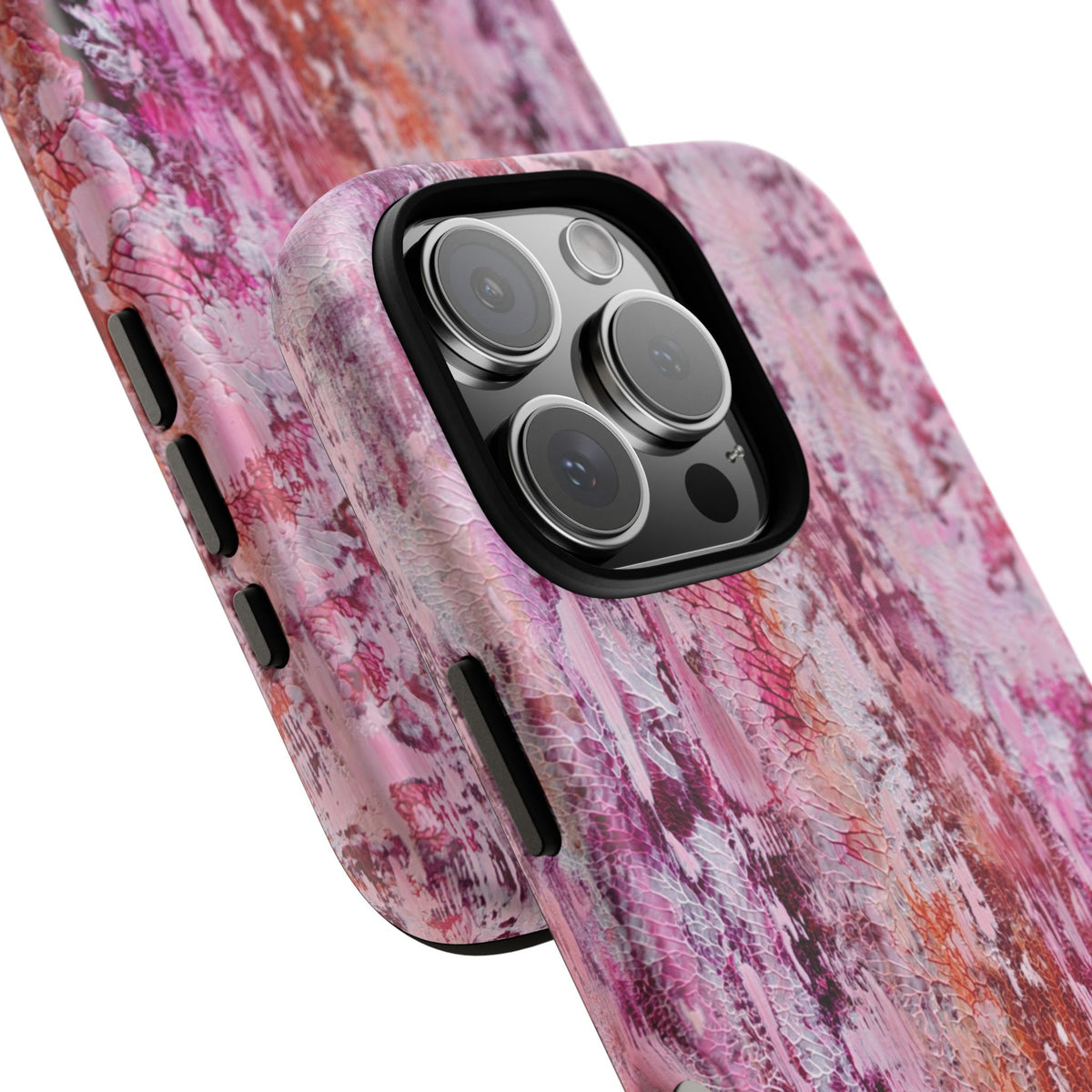 Pink Abstract Art Tough Phone Case — Protective Artistic Phone Cover