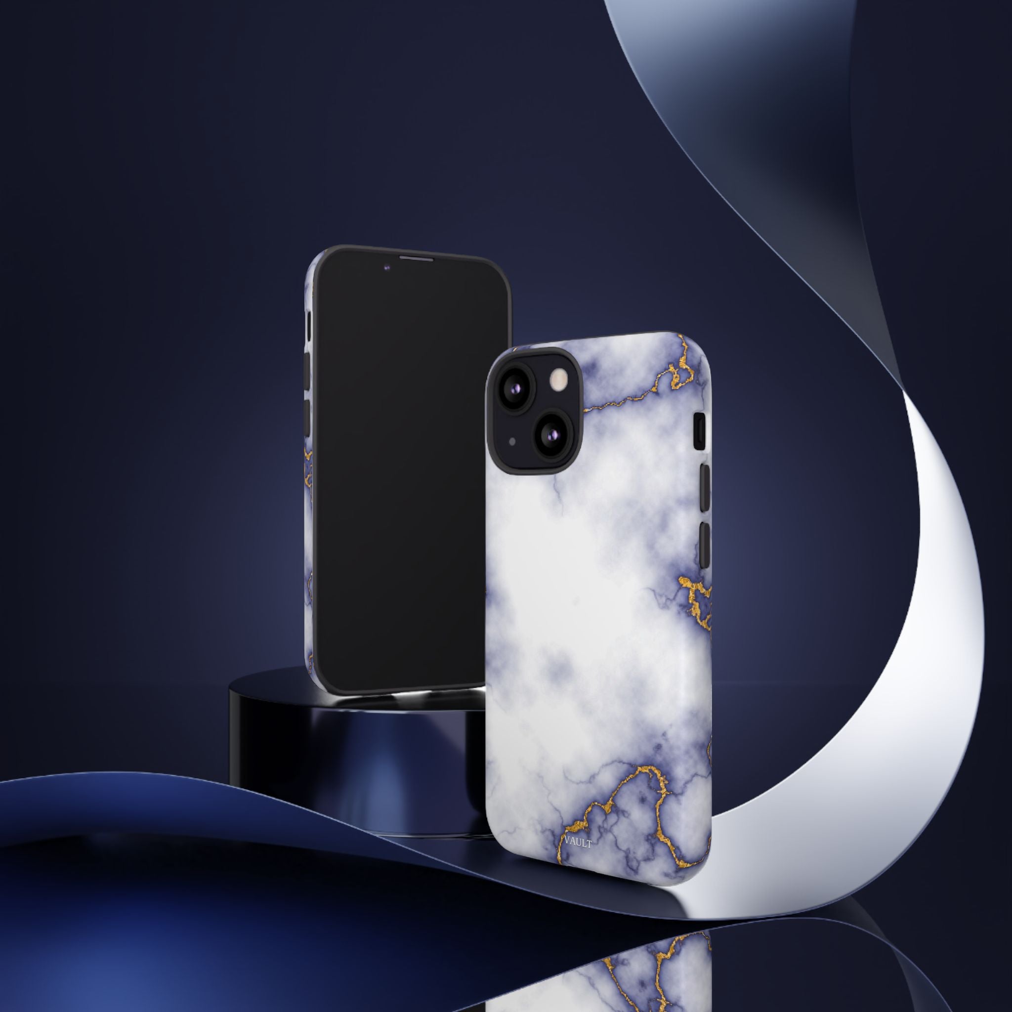 Purple Marble Tough Phone Case with Gold Veins