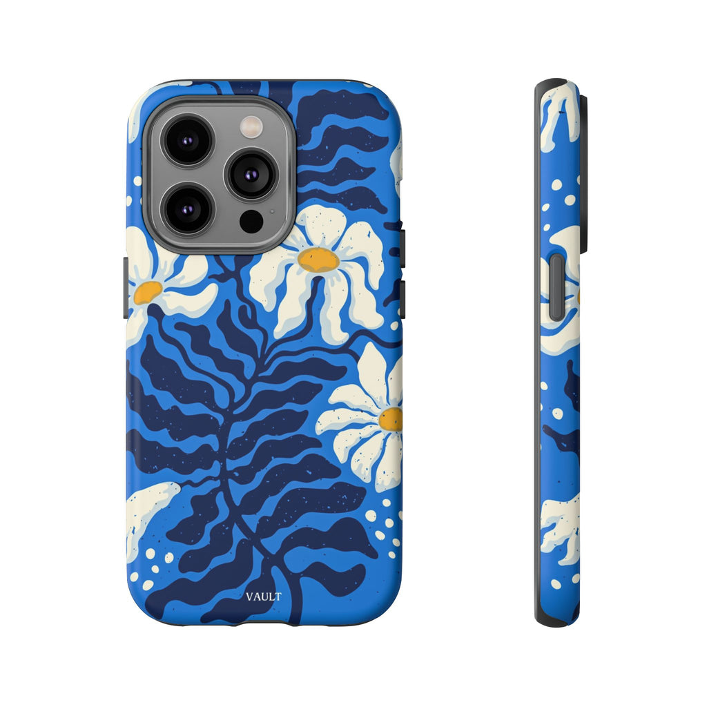Blue Daisy Tough Phone Case — Floral Protective Phone Cover