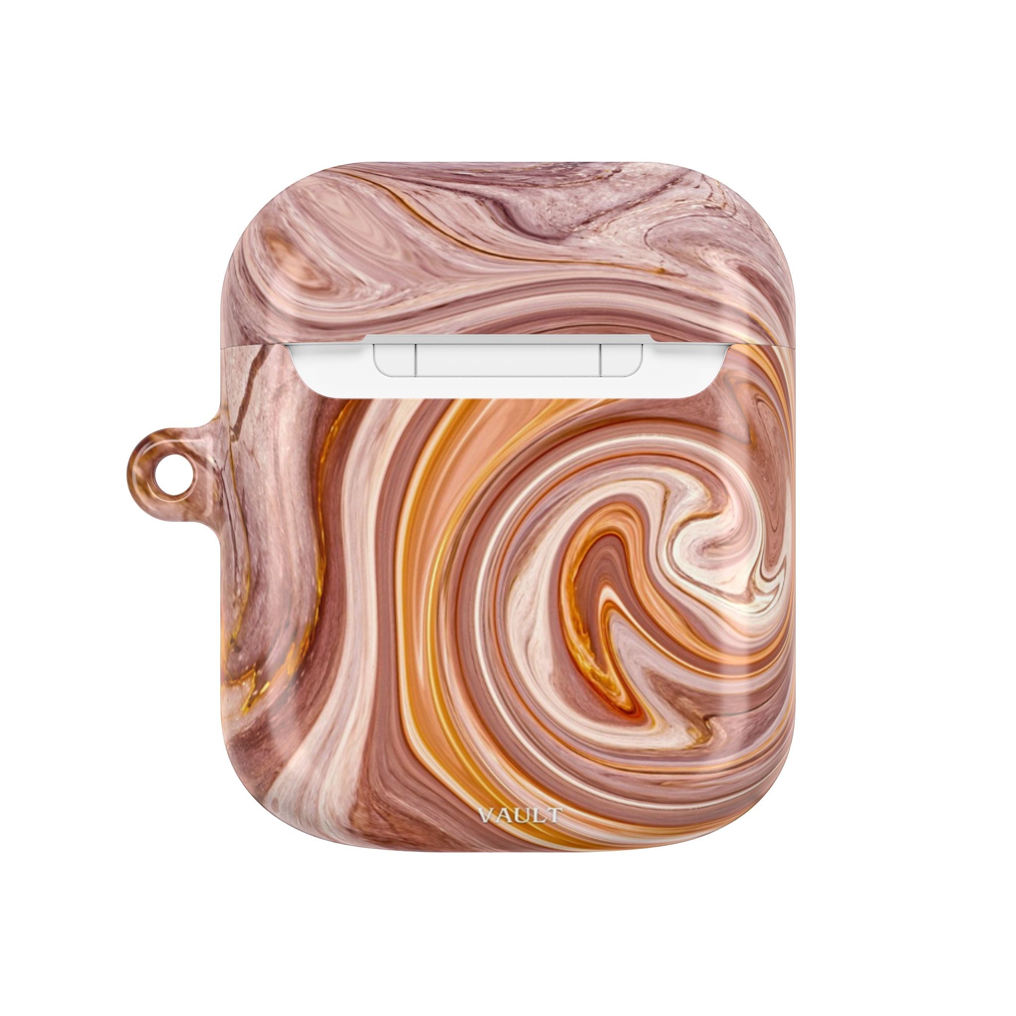 Marble Swirl AirPod Case — Pink & Gold Abstract Protective Cover