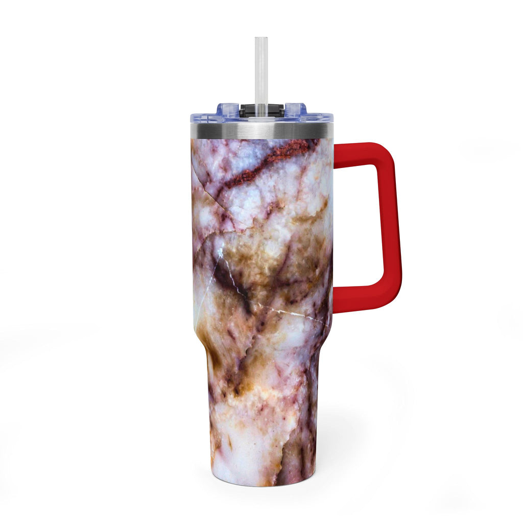 40oz Marble Rose Quartz Vacuum Tumbler – Insulated Travel Mug