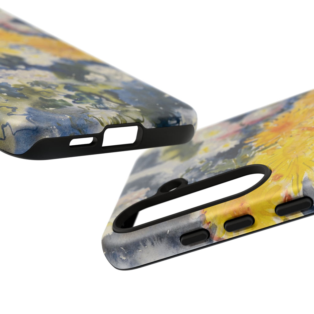 Floral Watercolor Phone Case – Yellow Chrysanthemums Design