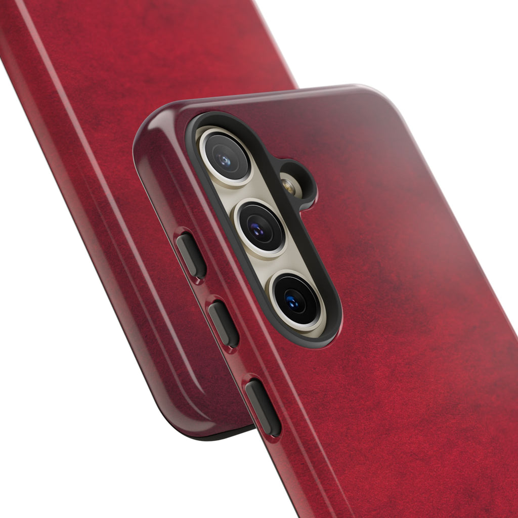 Red Leather Texture Phone Case Impact-Resistant Case