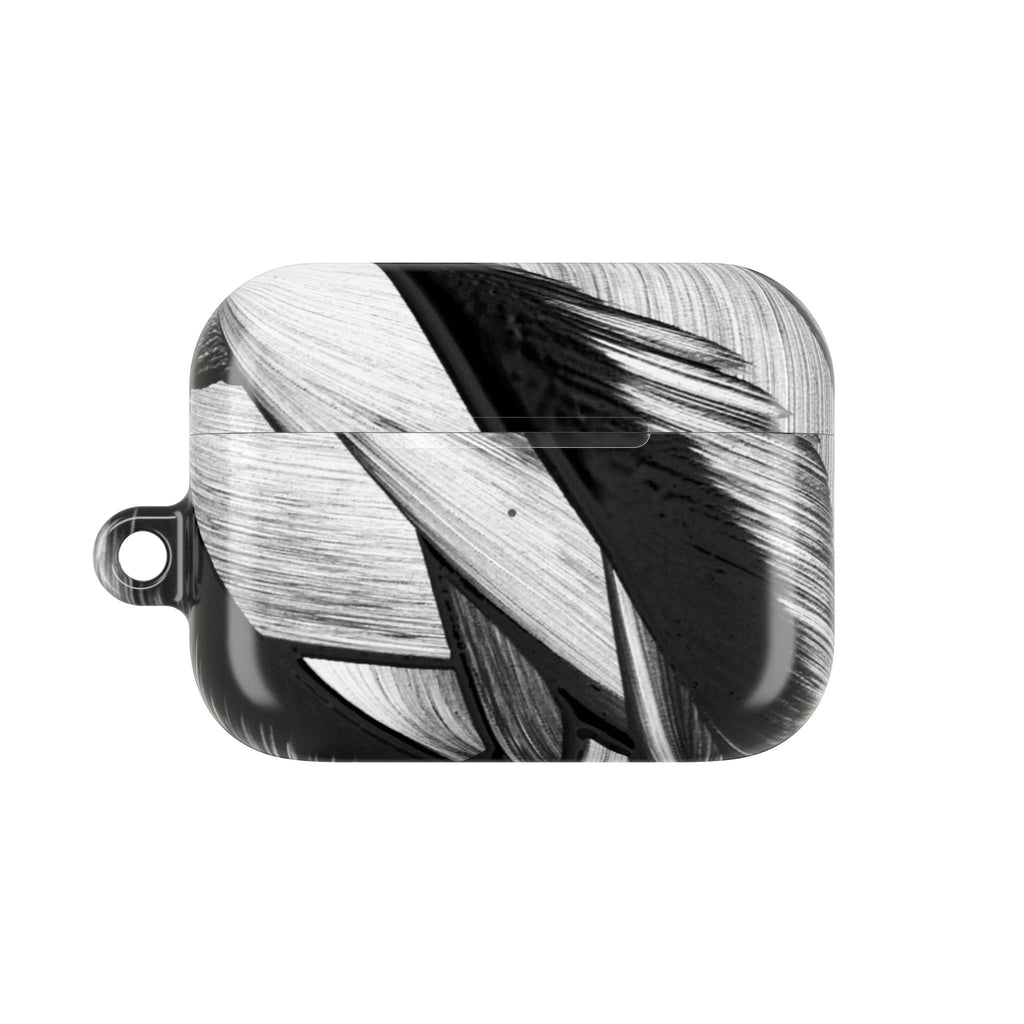 AirPod Case — Monochrome Tropical Leaf Protective Cover