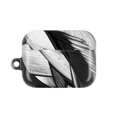 AirPod Case — Monochrome Tropical Leaf Protective Cover