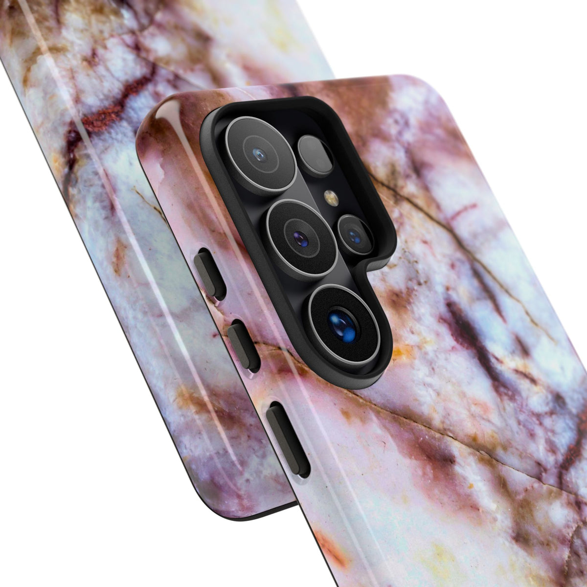 Marble Vein Tough Phone Case — Pink Quartz Protective Cover