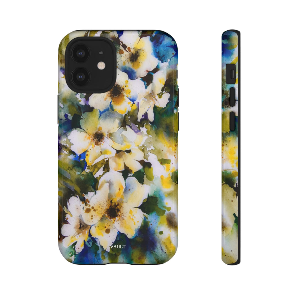 Floral Watercolor Tough Case – Yellow White Blossom Phone Cover