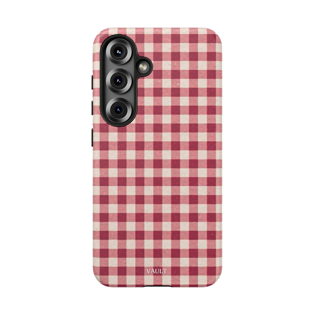 Gingham Phone Case — Red Plaid Tough Case
