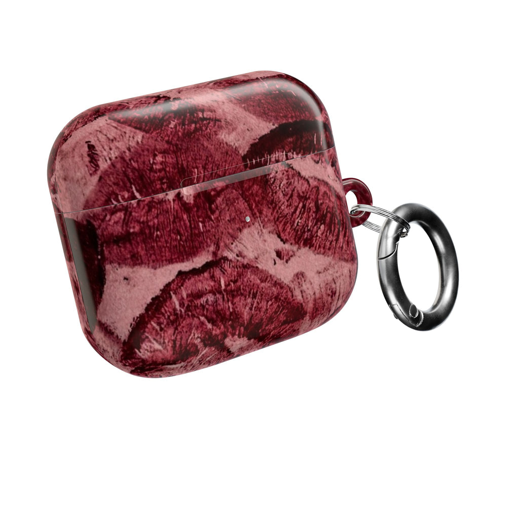 Maroon Kiss-Print AirPod Case