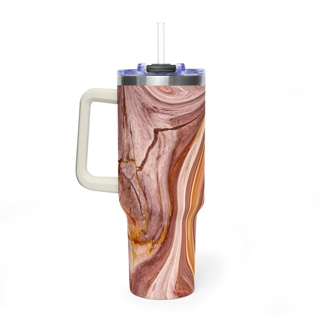 40oz Marble Swirl Thermal Tumbler - Insulated Travel Mug