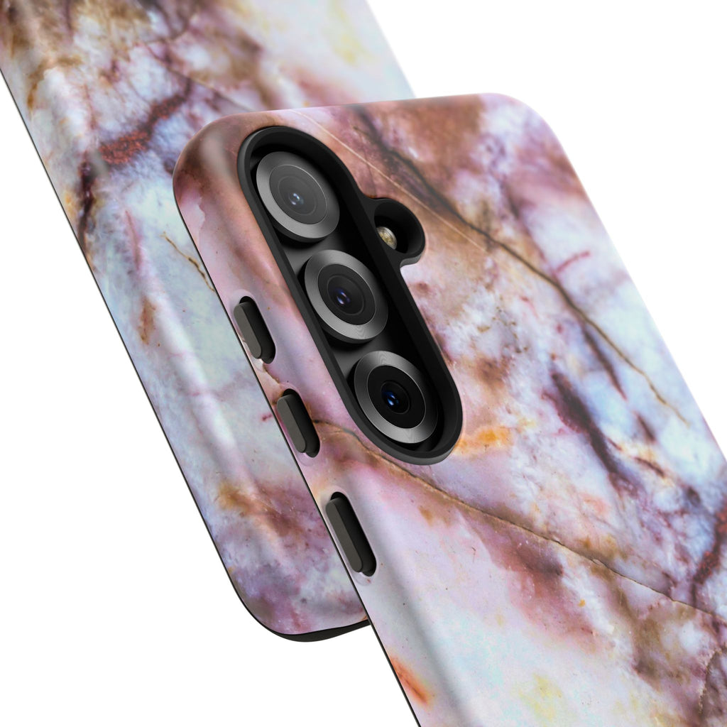 Marble Vein Tough Phone Case — Pink Quartz Protective Cover
