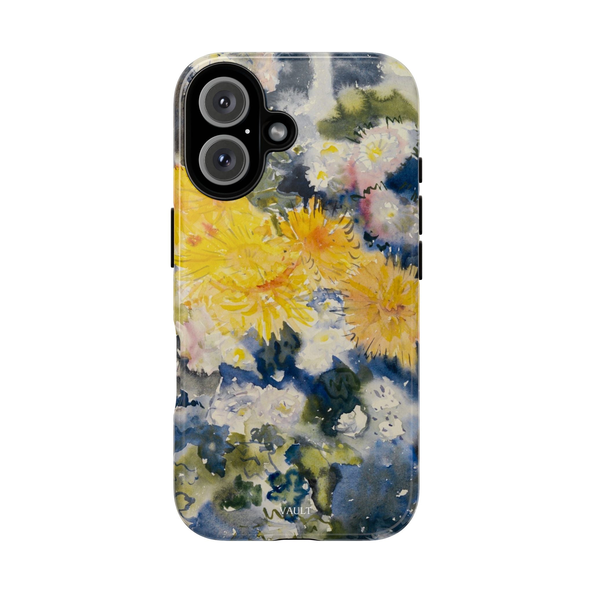 Floral Watercolor Phone Case – Yellow Chrysanthemums Design