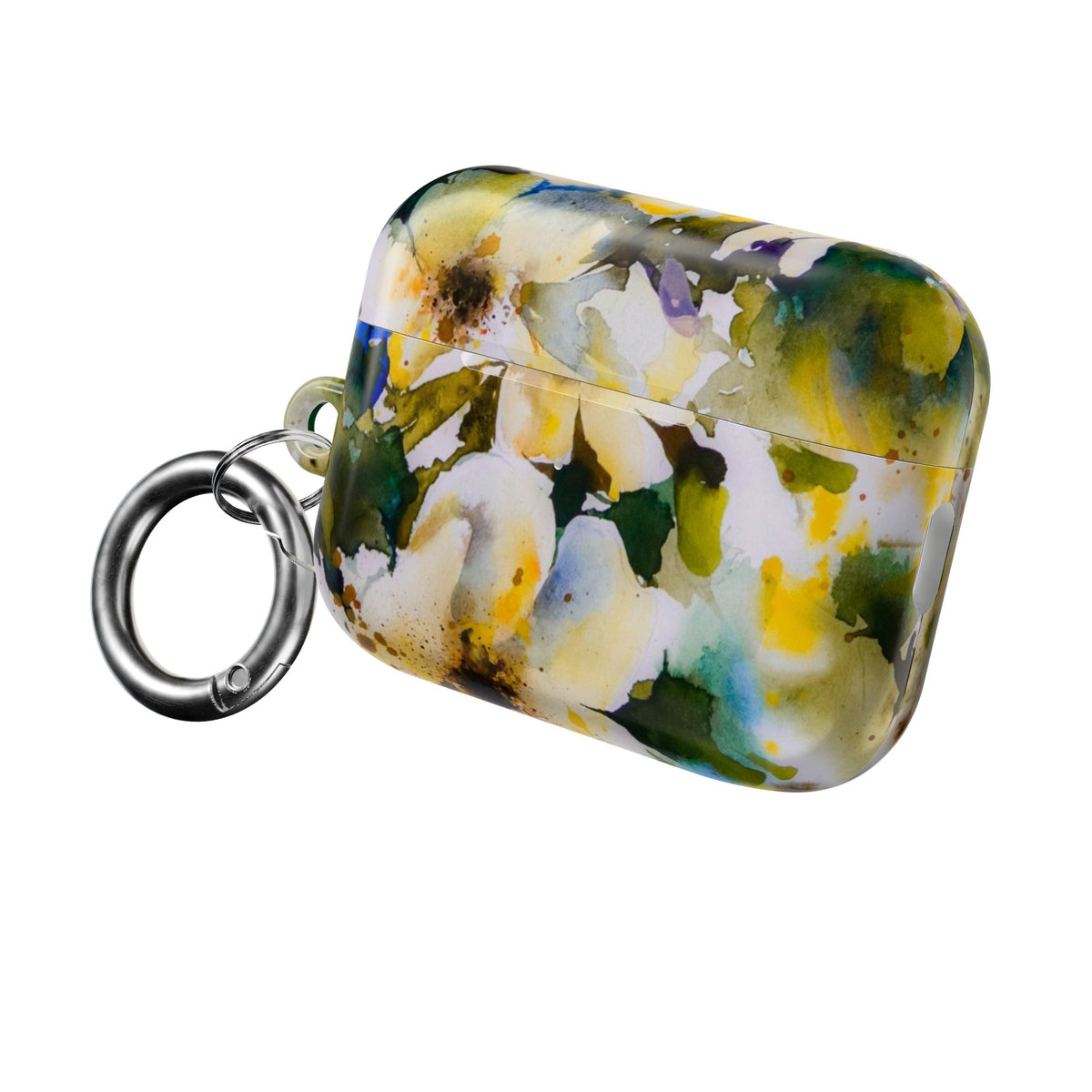 Floral Watercolor AirPod Case — White & Yellow Blossom Protective Cover