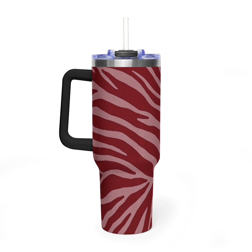 40oz Red Zebra Print Tumbler - Vacuum Insulated Travel Cup
